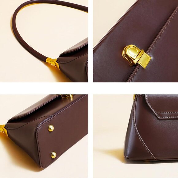 Vintage Small Black Shoulder Bag for Women Zipper Closure and Classic Design - Picture 6 of 7